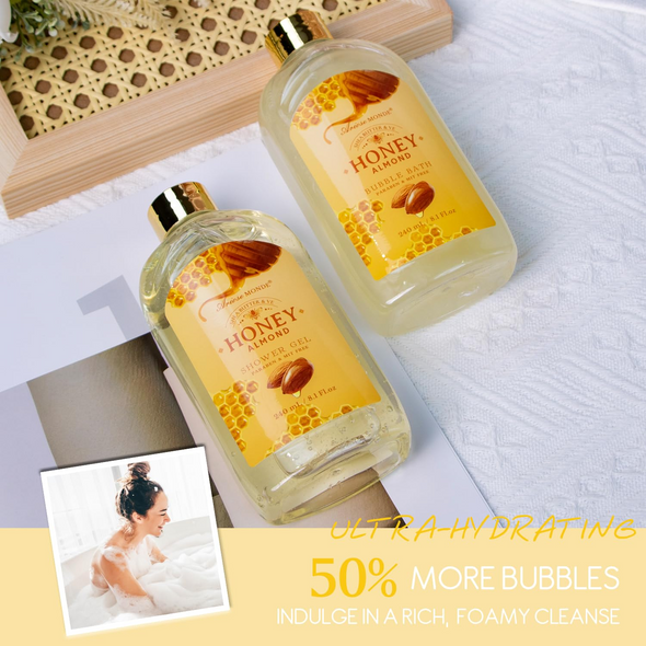 Honey Almond Bath Gift Set for Women