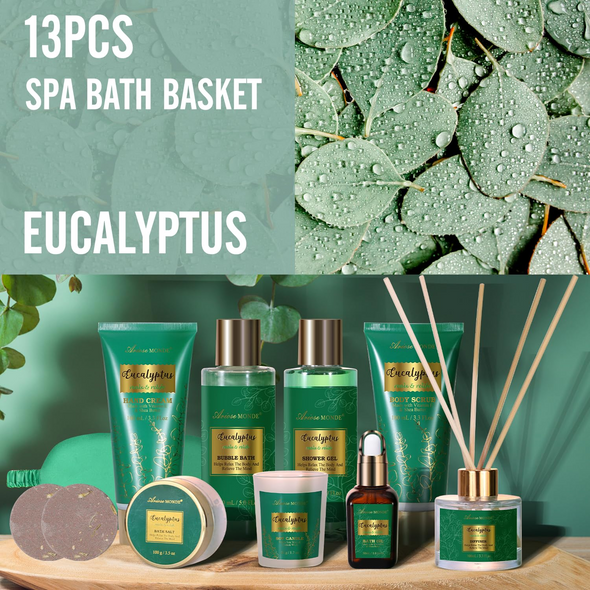 Eucalyptus At Home Bath Gift Baskets for Women