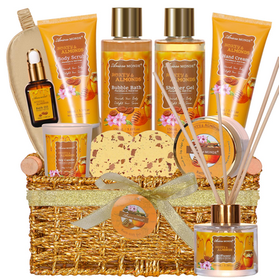 Honey Almond Scented Bath and Body Gift Set for Women