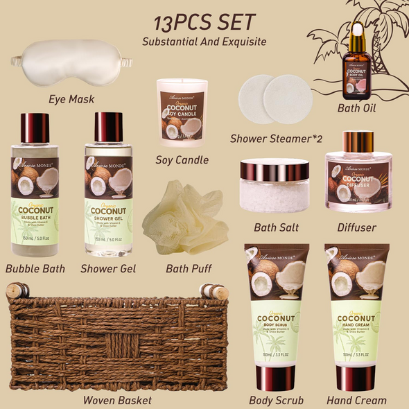 Coconut Bath Gift Set for Women