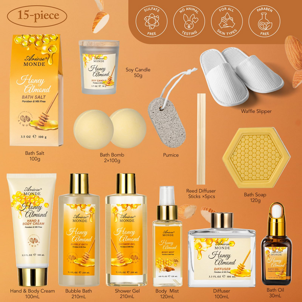 Honey Almond Scented Relaxing Home Spa Kit