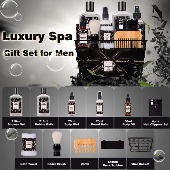 Charcoal Bath and Body Gift Set for Men