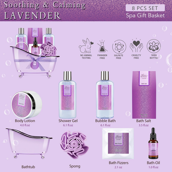 Lavender Spa Luxurious Gift Baskets for Women